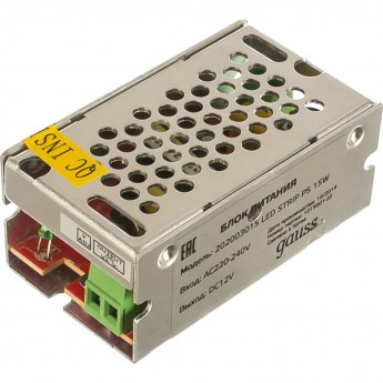 Блок питания GAUSS LED STRIP PS 15W 12V 1/200 Блок питания GAUSS LED STRIP PS 15W 12V 1/200
