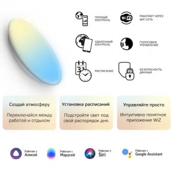 Cветильник GAUSS SMARTHOME настенно-потолочный 25W2000lm2700-6500К198-264V IP20 400*70мм изм.цвет.тем.+дим LED Cветильник GAUSS SMARTHOME настенно-потолочный 25W2000lm2700-6500К198-264V IP20 400*70мм изм.цвет.тем.+дим LED