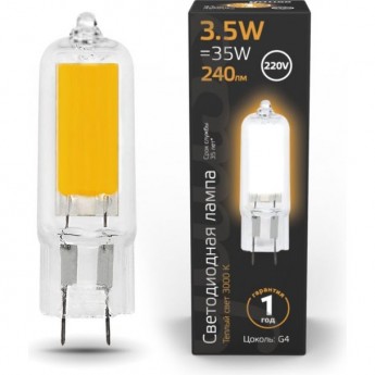 Лампа GAUSS BLACK LED G4 AC220-240V 3.5W 3000K стекло Лампа GAUSS BLACK LED G4 AC220-240V 3.5W 3000K стекло