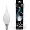 Лампа GAUSS FILAMENT Свеча на ветру 9W 610lm 4100К Е14 milky LED 1/10/50 104201209