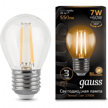 Лампа GAUSS LED BLACK FILAMENT GLOBE E27 7W 2700K Лампа GAUSS LED BLACK FILAMENT GLOBE E27 7W 2700K
