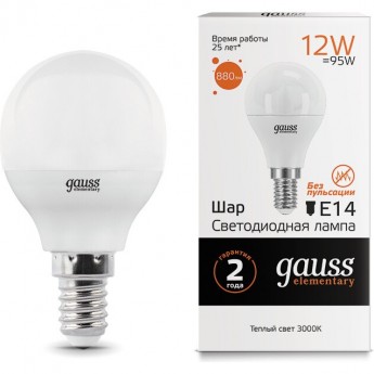 Лампа GAUSS LED ELEMENTARY Шар 12W 880LM Лампа GAUSS LED ELEMENTARY Шар 12W 880LM