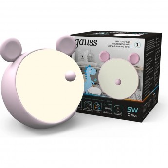Ночник GAUSS QPLUS GTL702 5W 200lm 2700-6000K 5V Li-ion 1200mA диммируемый LED 1/10/30 розовый Ночник GAUSS QPLUS GTL702 5W 200lm 2700-6000K 5V Li-ion 1200mA диммируемый LED 1/10/30 розовый