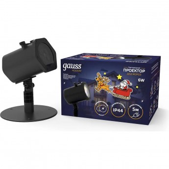 Проектор светодиодный GAUSS HOLIDAY "Дед Мороз", анимированная картинка, IP44 Проектор светодиодный GAUSS HOLIDAY "Дед Мороз", анимированная картинка, IP44