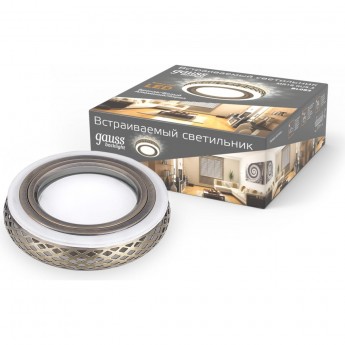 Светильник GAUSS BACKLIGHT BL082 Кругл. Бронза/Белый, Gu5.3, 3W, LED 3000K Светильник GAUSS BACKLIGHT BL082 Кругл. Бронза/Белый, Gu5.3, 3W, LED 3000K