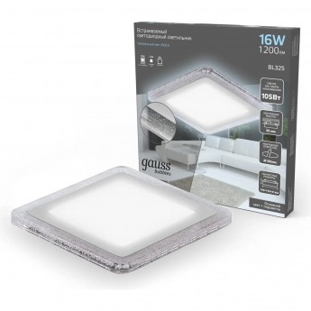 Светильник GAUSS BUBBLES кв12+4W, 1200lm 4000K 180-265V IP20 монтаж Ø160, 3 режима LED 1/20 Светильник GAUSS BUBBLES кв12+4W, 1200lm 4000K 180-265V IP20 монтаж Ø160, 3 режима LED 1/20