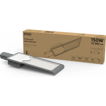 Светильник уличный GAUSS LED AVENUE IP65 546*170*67 150W 15000lm 5000K 190-250V КСС "Д" Светильник уличный GAUSS LED AVENUE IP65 546*170*67 150W 15000lm 5000K 190-250V КСС "Д"