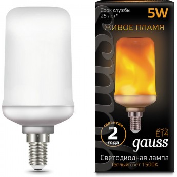 Светодиодная лампа GAUSS LED BLACK T65 CORN FLAME 5W E14 1500K Светодиодная лампа GAUSS LED BLACK T65 CORN FLAME 5W E14 1500K